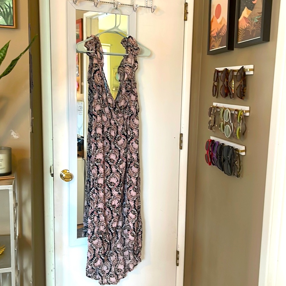 Long floral dress with romper